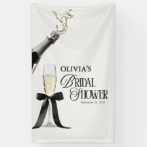 Chic Champán Bridal Shower Negro y Blanco