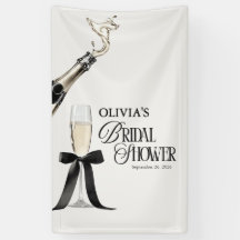 Chic Champán Bridal Shower Negro y Blanco