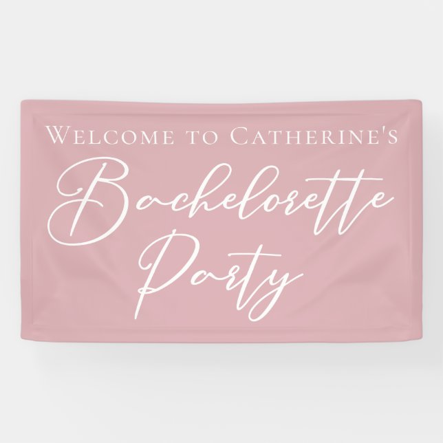 Lona Chic Dusty Rose Pink Bachelorette Party Custom (Horizontal)