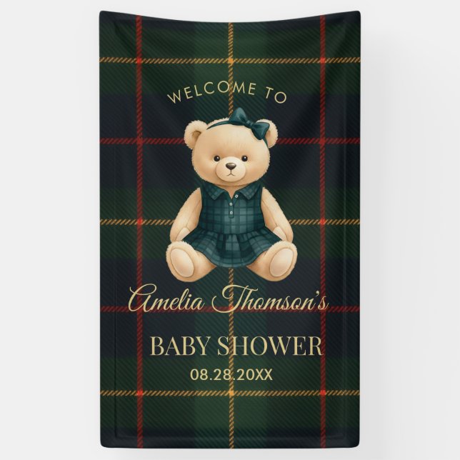 Lona Chic Preppy Teddy Bear Baby Shower (Vertical)