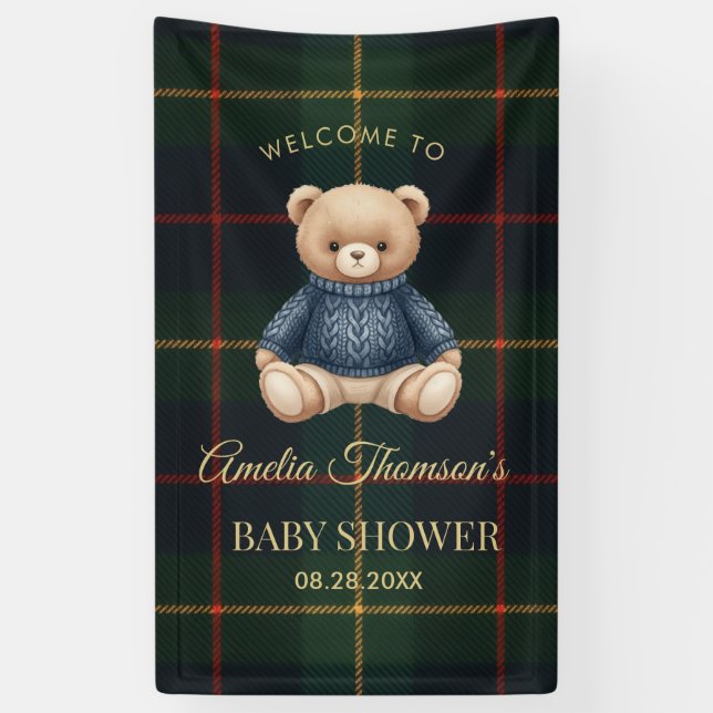 Lona Chic Preppy Teddy Bear Baby Shower (Vertical)