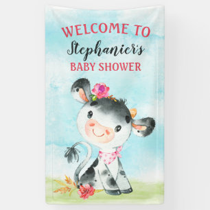 Lona Chica acuático Cow Baby Shower Farm Baby Shower