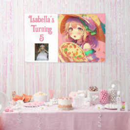 Lona Chica anime Bonito personalizada con pizza