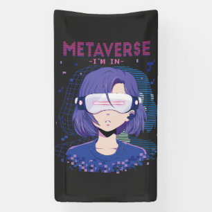 Lona Chica anime gafas de realidad virtual Banner