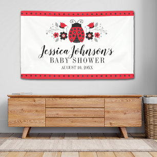 Lona Chica Baby Shower Cute Red Ladybug