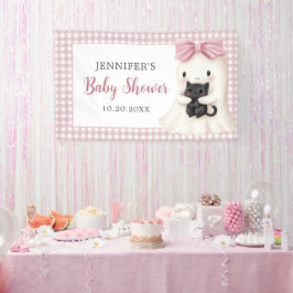 Lona Chica Baby Shower de Fantasma Rosa Gingham Hallowe