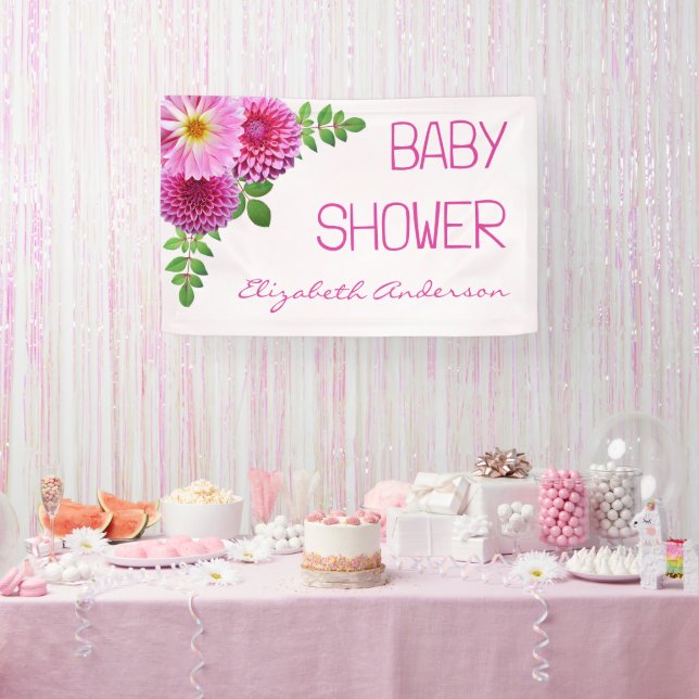 Lona Chica Baby Shower Pink Purple Dahlia (Fiesta)