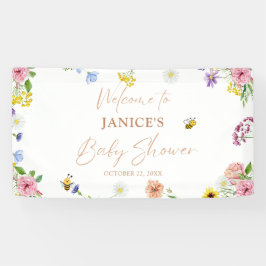 Lona Chica Baby Shower Sweet al igual que Bee Floral Ba
