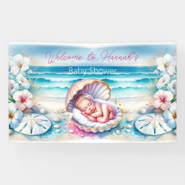 Lona Chica costero Baby Shower personalizado (Horizontal)