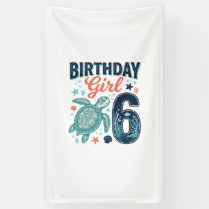 Lona Chica Cumpleaños 6 Diseño Vectorial Tortuga Marina