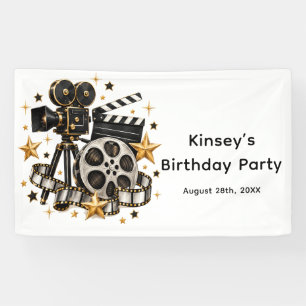 Lona Chica Cumpleaños Noche de Cine de Hollywood