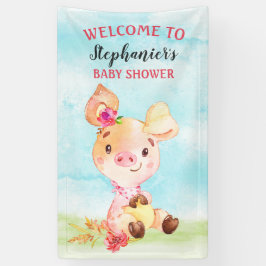 Lona Chica de acuarela Granja de Baby Shower de gancho