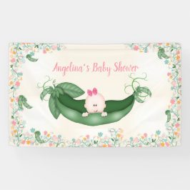 Lona Chica de Baby Shower Banner de Sweet Pea Rosa Arco