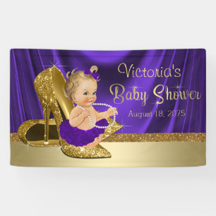 Lona Chica de Bebé Cumple Purple and Gold
