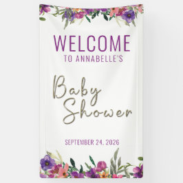 Lona Chica de bienvenida floral personalizado Baby Show