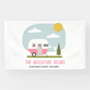 Lona Chica de Camperas Retro Aventura Baby Shower