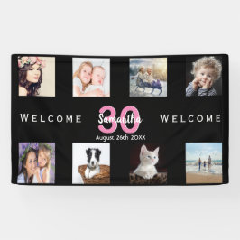 Lona chica de collage de fotos de fiestas de 30 años ne