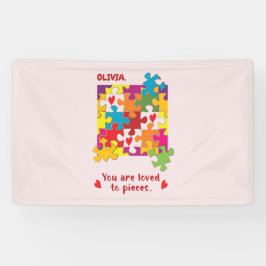 Lona Chica de cumpleaños rompe el amor a las piezas