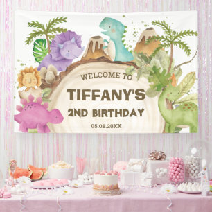 Lona Chica de dinosaurios cutáneos cumpleaños fondo de 