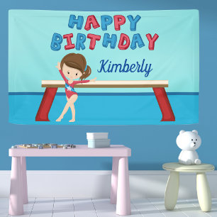 Lona Chica de Gimnasia Personalizado Feliz cumpleaños 