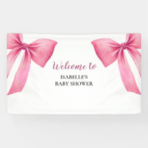 Chica de lazo rosa Baby Shower