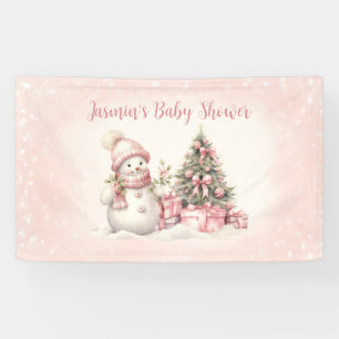 Lona Chica de Navidades rosados de Snowman