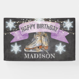 Lona Chica de patinaje sobre hielo Cumpleaños Personali