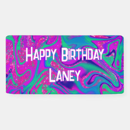 Lona Chica del Purpurina Verde azulado Rosado de Guay C