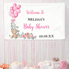 Lona Chica dulce globo rosa Eucalyptus Baby Shower