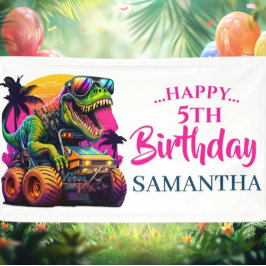 Lona CHICA PINK Dino Jurassic