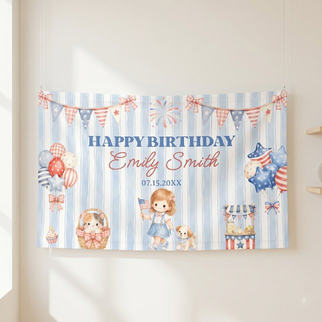 Lona Chica rayas americanas Fiesta de cumpleaños (Subido por el creador)