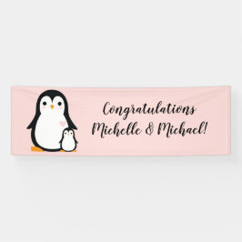 Lona Chica rosa de Cute Penguin Baby Shower