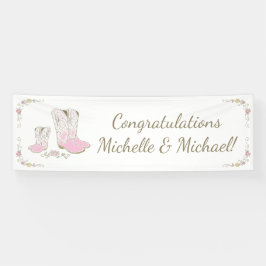 Lona Chica rosa occidental del país Baby Shower rural d