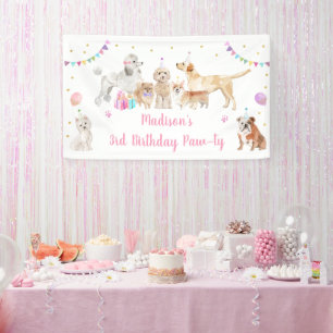 Lona Chica Rosa Perro Cachorro Puppy Cumpleaños