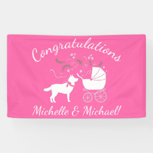 Lona Chica rosado del perro Husky siberiano Baby Shower