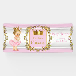 Lona Chica rubia bebé shower princesa rosa oro blanco