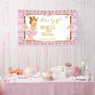 Lona Chica rubia Princesa Baby Shower Oro rosa Tutu