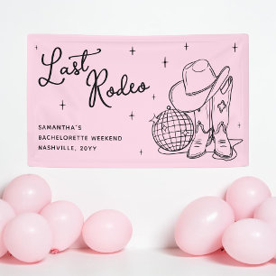 Lona Chica Vaquera de Disco Rosa Último Rodeo Fiesta de