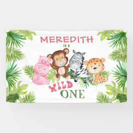 Lona Chica Wild One Jungle Safari Primer cumpleaños