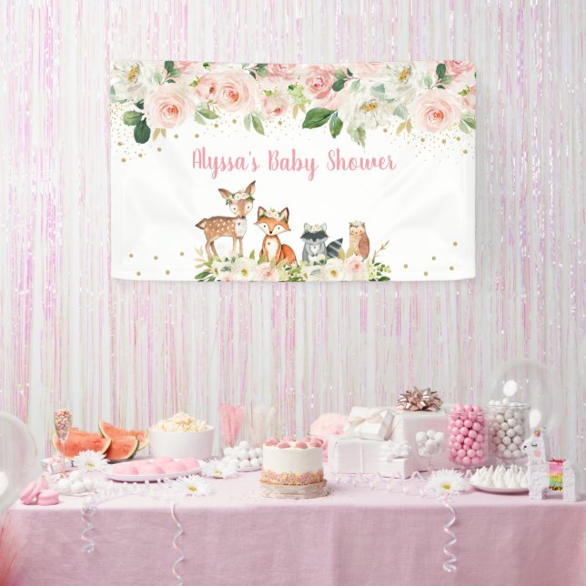 Lona Chica Woodland Rubor Floral Baby Shower (Fiesta)