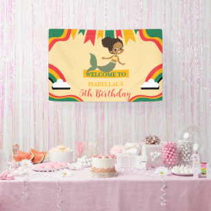 Lona Chicas afro-sirenas afroamericanos Cumpleaños