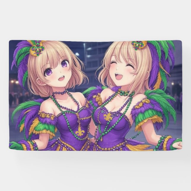 Lona Chicas Anime Mardi Gras  (Horizontal)
