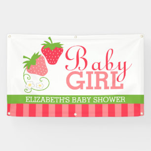 Lona Chicas Baby Shower de la fresa