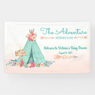 Lona Chicas Boho Camiseta Tribal Teepee Baby Shower