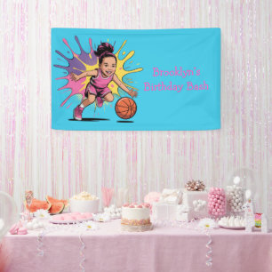 Lona Chicas de arte pop Baloncesto Cumpleaños Bash