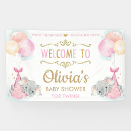 Lona Chicas de elefantes amarrados en Baby Shower
