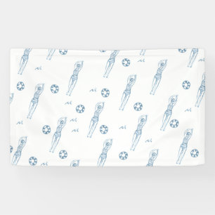 Lona Chicas del equipo de natación de Snicro artístico 