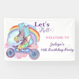 Lona Chicas Roller Patinaje Púrpura Fiesta de Cumpleaño