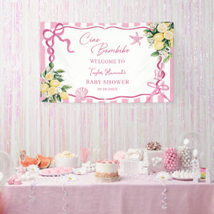 Lona Chicas rosadas limón Ciao Baby Shower italiano par