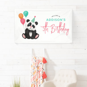 Lona Chicas se burlan del oso panda quinto cumpleaños